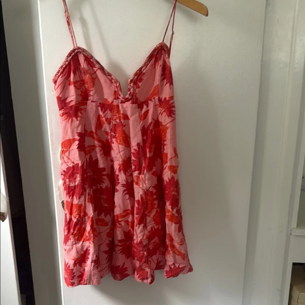 Free People Red and Pink Floral Mini Dress - Picture 3 of 5